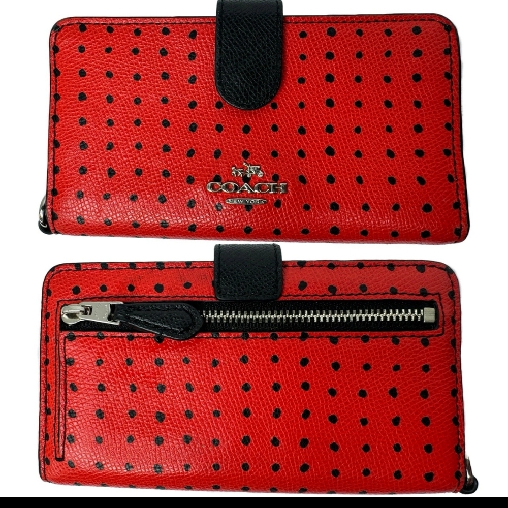 Coach Red Polka Dot Women's Bag and Wallet Set NEVER USED - Picture 3 of 7